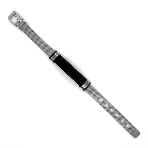 Mens silver band with black name plate. - Picture 4 of 5